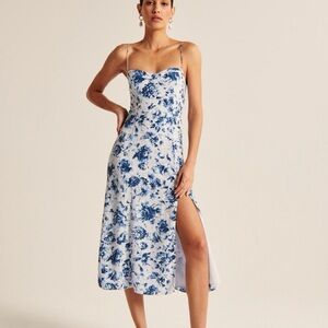A&F Camille Midi Dress in Blue Floral